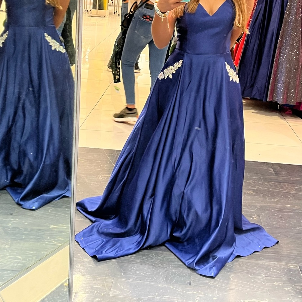 Blue dress! Only worn to try on but ended up getting a new one instead.